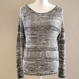 4/$20 Lou & Grey Black & White Marled Knit Sweater